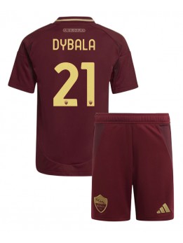 AS Roma Paulo Dybala #21 Replika Hemmakläder Barn 2024-25 Kortärmad (+ byxor)